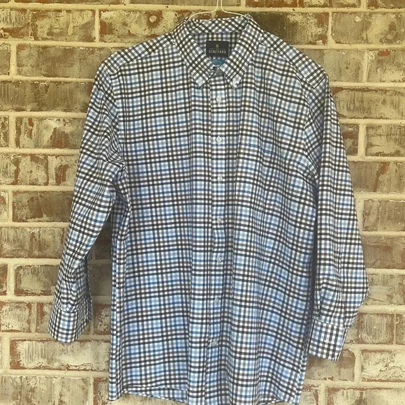 Stafford Other - Stafford Plaid Coolmax Slimfit Long Sleeved Button Down Dress Shirt